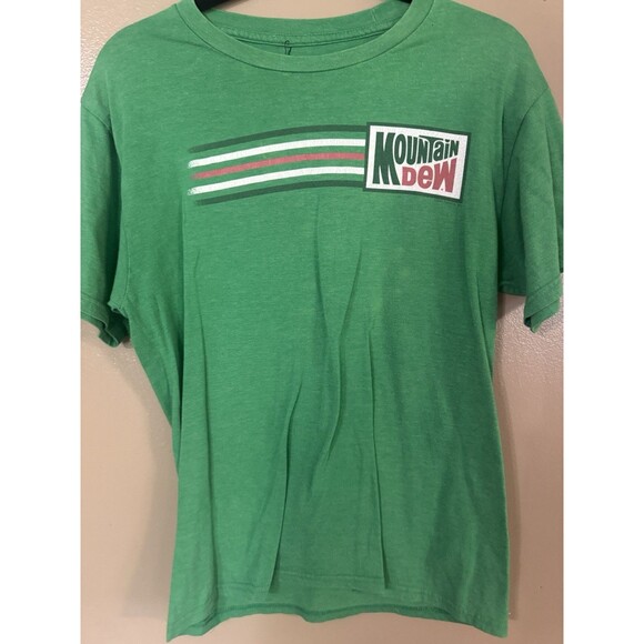 Mountain Dew Tee Luv Shirt Mens Medium M Short Sleeve Crew Neck Pullover Green - Picture 1 of 4